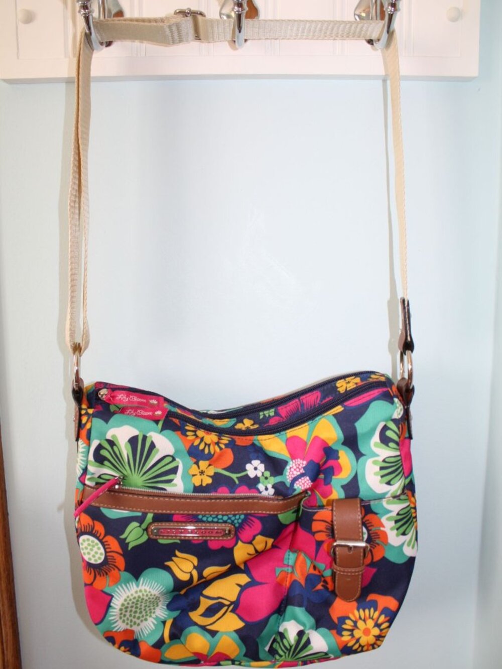 LILY BLOOM KARMA BLOOM Multicolor Floral Adjustable Classic Hobo Bag Polyester